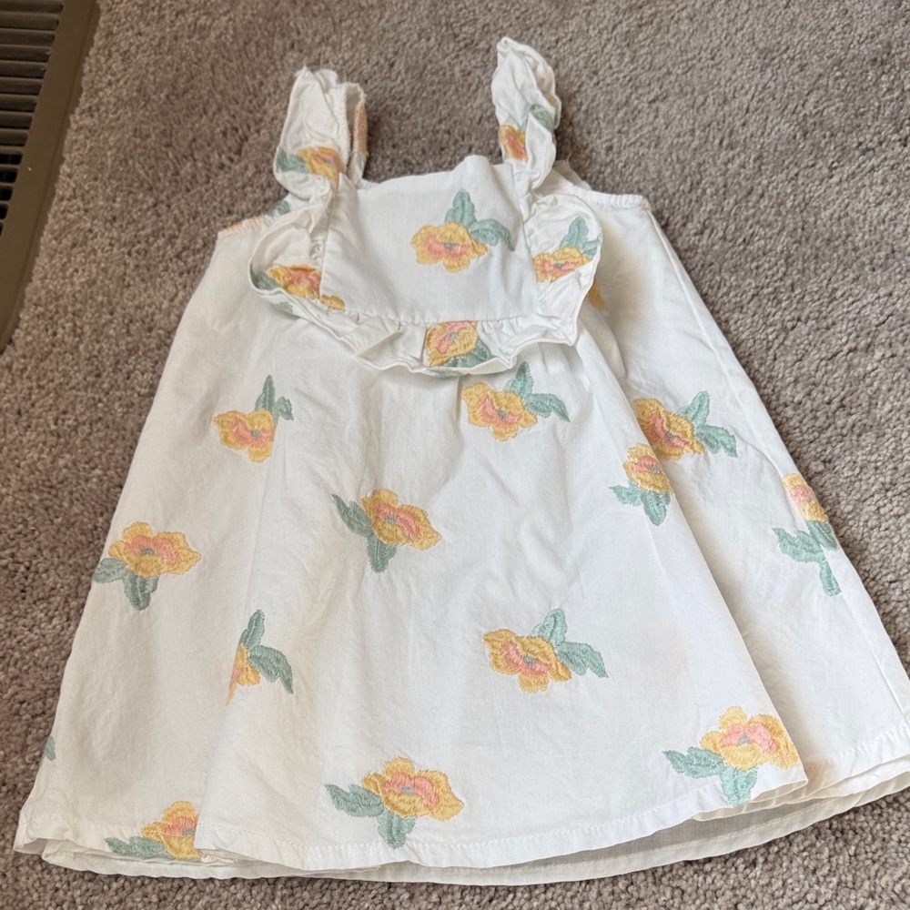 Nicole Miller Floral Embroidered White Dress